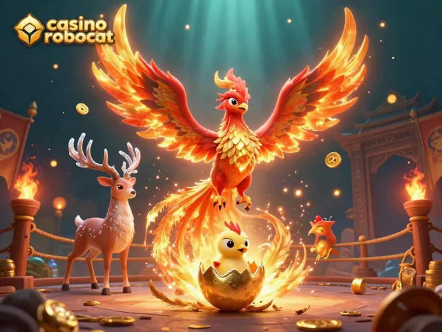 Experience thrilling wins at casino robocat with a vibrant 3D illustration featuring dynamic gaming elements.